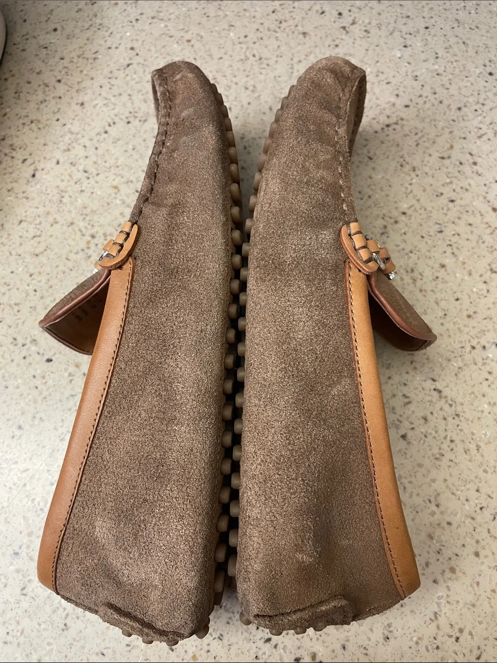 ALDO Brown Suede Men’s Slip-On Loafers with Tan Trim